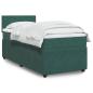 Preview: ARDEBO.de - Boxspringbett mit Matratze Dunkelgrün 80x200 cm Samt