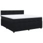 Preview: Boxspringbett mit Matratze Schwarz 180x200 cm Samt
