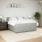 Preview: Boxspringbett mit Matratze Hellgrau 200x200 cm Samt
