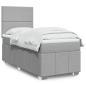 Preview: ARDEBO.de - Boxspringbett mit Matratze Hellgrau 80x200 cm Stoff