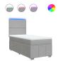 Preview: Boxspringbett mit Matratze Hellgrau 80x200 cm Stoff