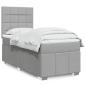 Preview: ARDEBO.de - Boxspringbett mit Matratze Hellgrau 80x200 cm Stoff