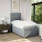 Preview: Boxspringbett mit Matratze Hellgrau 80x200 cm Stoff