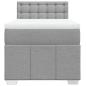 Preview: Boxspringbett mit Matratze Hellgrau 90x200 cm Stoff