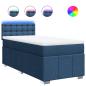 Preview: Boxspringbett mit Matratze Blau 90x200 cm Stoff