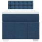 Preview: Boxspringbett mit Matratze Blau 90x200 cm Stoff
