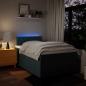 Preview: Boxspringbett mit Matratze Blau 120x200 cm Stoff