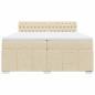 Preview: Boxspringbett mit Matratze Creme 200x200 cm Stoff