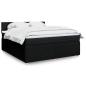 Preview: ARDEBO.de - Boxspringbett mit Matratze Schwarz 180x200 cm Stoff