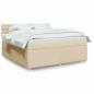 Preview: ARDEBO.de - Boxspringbett mit Matratze Creme 180x200 cm Stoff