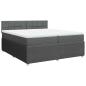Preview: Boxspringbett mit Matratze Dunkelgrau 200x200 cm Stoff