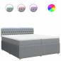 Preview: Boxspringbett mit Matratze Hellgrau 200x200 cm Stoff