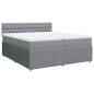 Preview: Boxspringbett mit Matratze Hellgrau 200x200 cm Stoff