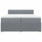 Preview: Boxspringbett mit Matratze Hellgrau 200x200 cm Stoff