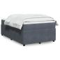 Preview: ARDEBO.de - Boxspringbett mit Matratze Dunkelgrau 120x200 cm Samt