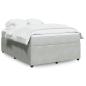 Preview: ARDEBO.de - Boxspringbett mit Matratze Hellgrau 140x190 cm Samt