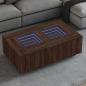 Preview: ARDEBO.de - Couchtisch mit Infinity-LED Braun Eichen-Optik 116x69x40 cm