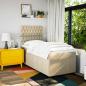 Preview: Boxspringbett mit Matratze Creme 100x200 cm Stoff