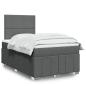 Preview: ARDEBO.de - Boxspringbett mit Matratze Dunkelgrau 120x190 cm Stoff