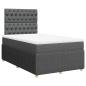 Preview: ARDEBO.de - Boxspringbett mit Matratze Dunkelgrau 120x190 cm Stoff