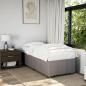 Preview: ARDEBO.de - Bettgestell Taupe 90x190 cm Stoff