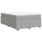 Preview: ARDEBO.de - Boxspringbett mit Matratze Hellgrau 140x190 cm Stoff