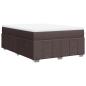 Preview: Boxspringbett mit Matratze Dunkelbraun 160x200 cm Stoff
