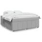Preview: ARDEBO.de - Boxspringbett mit Matratze Hellgrau 180x200 cm Stoff