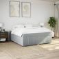Preview: Boxspringbett mit Matratze Hellgrau 180x200 cm Stoff