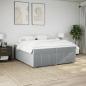 Preview: Boxspringbett mit Matratze Hellgrau 200x200 cm Stoff