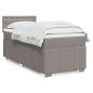 Preview: ARDEBO.de - Boxspringbett mit Matratze Taupe 90x190 cm Stoff