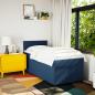 Preview: Boxspringbett mit Matratze Blau 90x200 cm Stoff