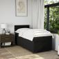 Preview: ARDEBO.de - Boxspringbett mit Matratze Schwarz 100x200 cm Stoff
