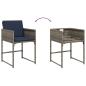 Preview: Gartenstühle mit Kissen 4 Stk. Grau Poly Rattan