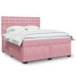 Preview: ARDEBO.de - Boxspringbett mit Matratze Rosa 180x200 cm Samt