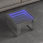 Preview: ARDEBO.de - Couchtisch mit Infinity-LED Betongrau 50x53x30 cm