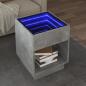 Preview: ARDEBO.de - Couchtisch mit Infinity-LED Betongrau 40x40x50 cm