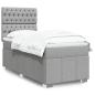Preview: ARDEBO.de - Boxspringbett mit Matratze Hellgrau 90x190 cm Stoff
