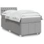 Preview: ARDEBO.de - Boxspringbett mit Matratze Hellgrau 100x200 cm Stoff