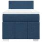 Preview: Boxspringbett mit Matratze Blau 100x200 cm Stoff