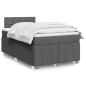 Preview: ARDEBO.de - Boxspringbett mit Matratze Dunkelgrau 120x190 cm Stoff