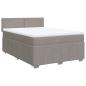 Preview: ARDEBO.de - Boxspringbett mit Matratze Taupe 140x190 cm Stoff