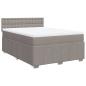 Preview: Boxspringbett mit Matratze Taupe 140x190 cm Stoff