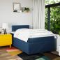 Preview: Boxspringbett mit Matratze Blau 120x190 cm Stoff
