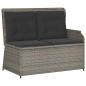 Preview: Gartenbank Verstellbar mit Kissen Grau Poly Rattan