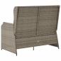 Preview: Gartenbank Verstellbar mit Kissen Grau Poly Rattan