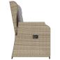 Preview: Gartenbank Verstellbar mit Kissen Beige Poly Rattan