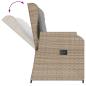 Preview: Gartenbank Verstellbar mit Kissen Beige Poly Rattan