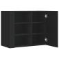 Preview: Wandregal Schwarz 75x35x60 cm Holzwerkstoff