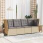 Preview: Garten-Ecksofa mit Kissen Beige Poly Rattan